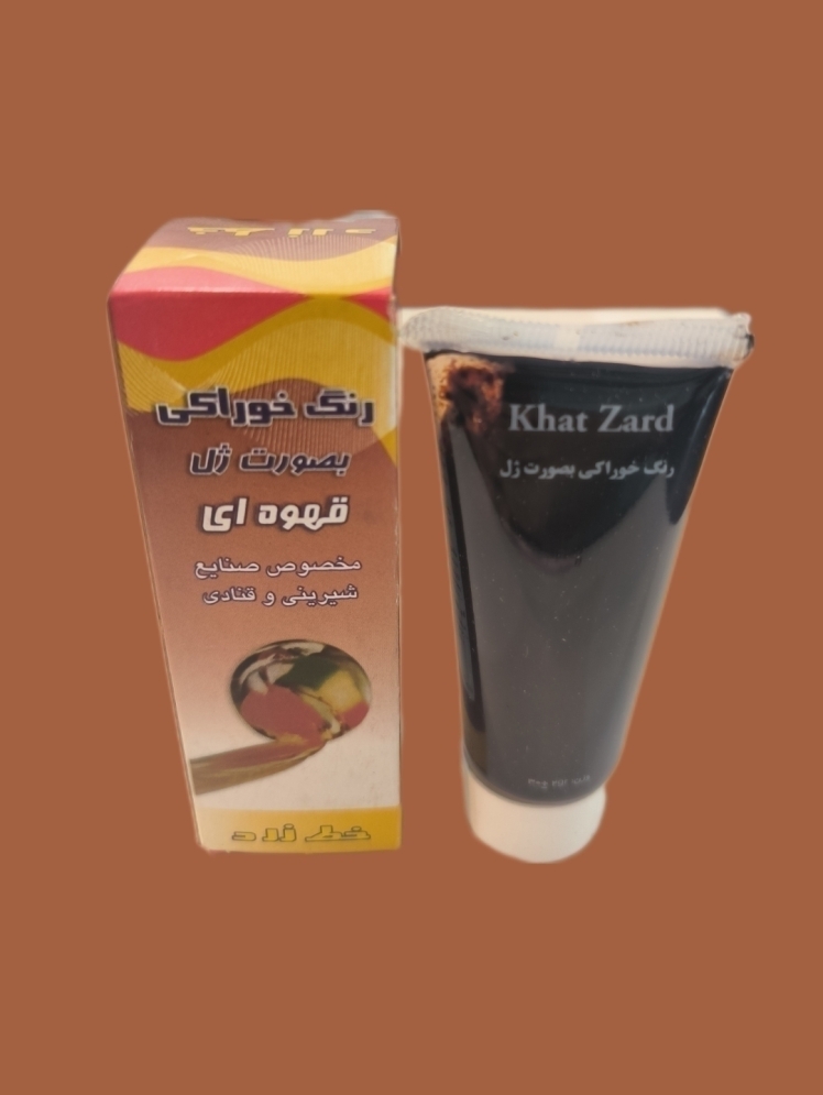 رنگ ژله‌ای قهوه‌ای خط زرد مخصوص قنادی