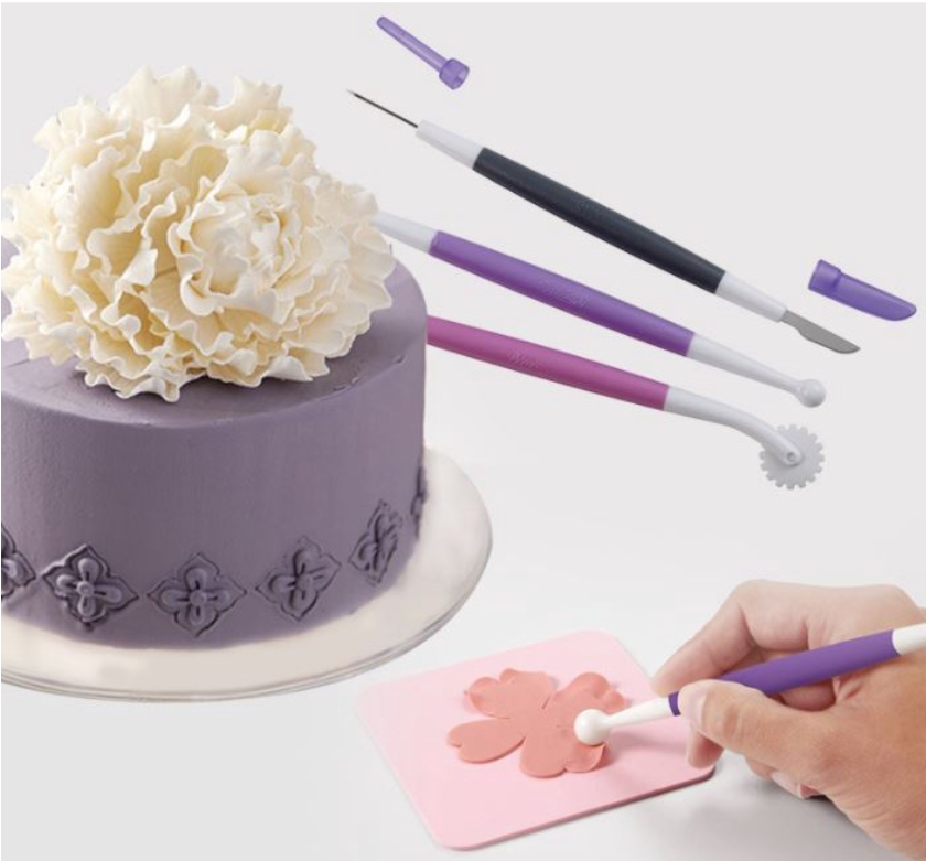 نحوه استفاده از ابزار فوندانت (قلم توپی) برای شکل دادن به گل شکری