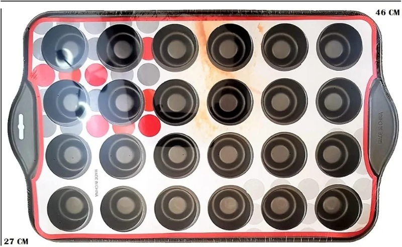  نمای کامل قالب فلزی 24 خانه برای پخت مینی کاپ کیک و تارتلت 