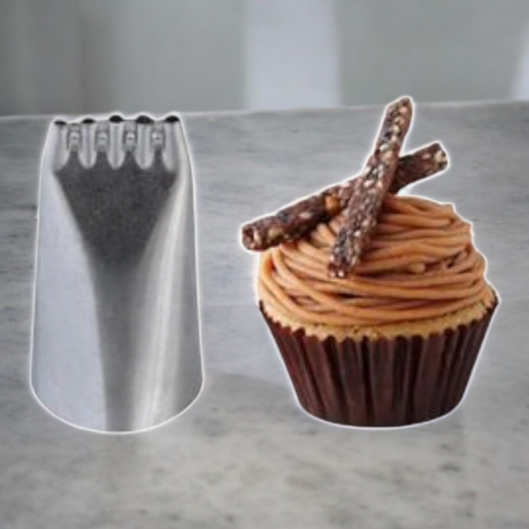 ماسوره استیل مدل BC134 برای ایجاد طرح رشته‌ای روی کاپ کیک