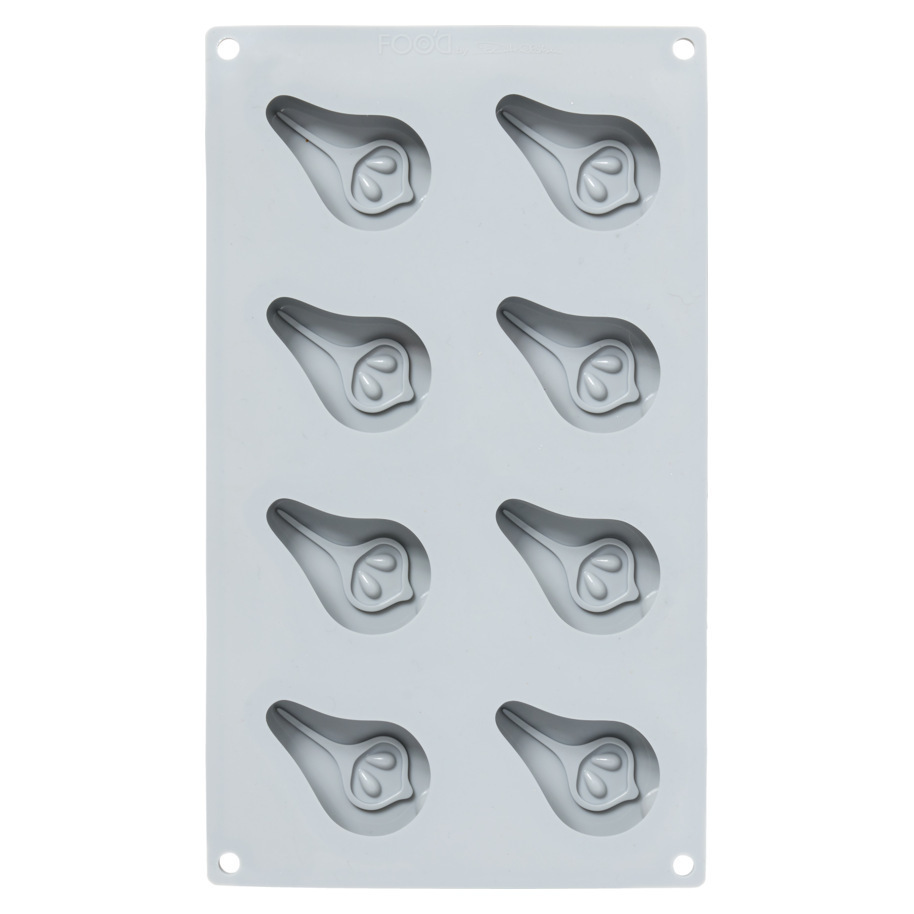  قالب سیلیکونی ۸ خانه اصل Pavoni (مدل GG069) با طرح مدرن گلابی برای تهیه موس و دسر حرفه‌ای. کیفیت عالی، نچسب. خرید از لوا 