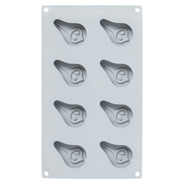 قالب سیلیکونی ۸ خانه اصل Pavoni (مدل GG069) با طرح مدرن گلابی برای تهیه موس و دسر حرفه‌ای. کیفیت عالی، نچسب. خرید از لوا