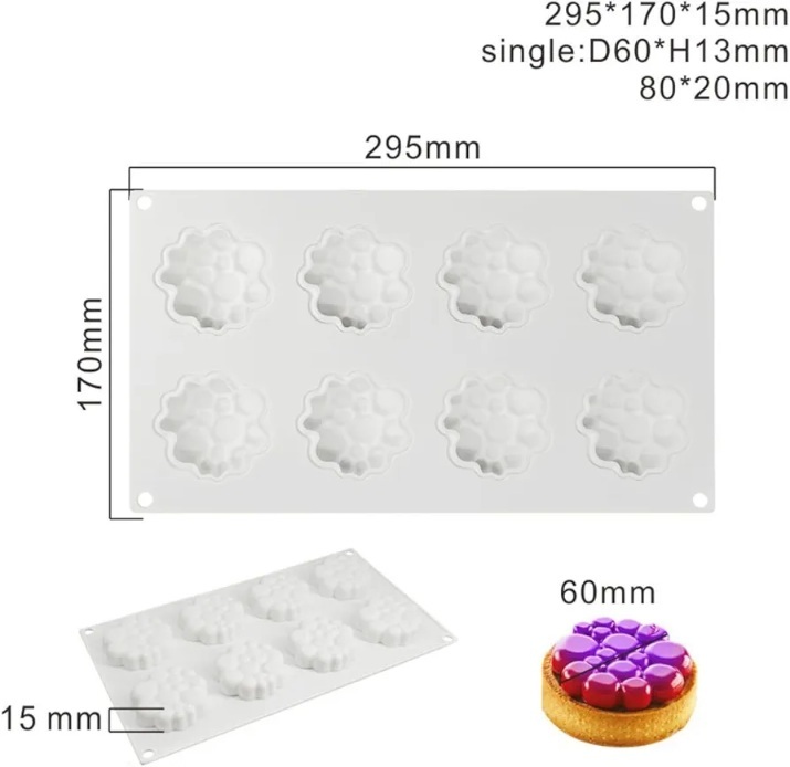  قالب سیلیکونی دسرهای تک‌نفره با طرح حباب‌های ریز و درشت 