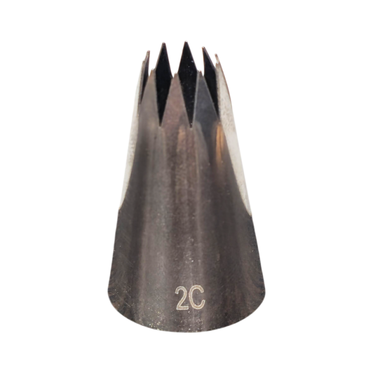 ماسوره قنادی استیل با شماره مدل 2C و طرح ستاره‌ای بسته