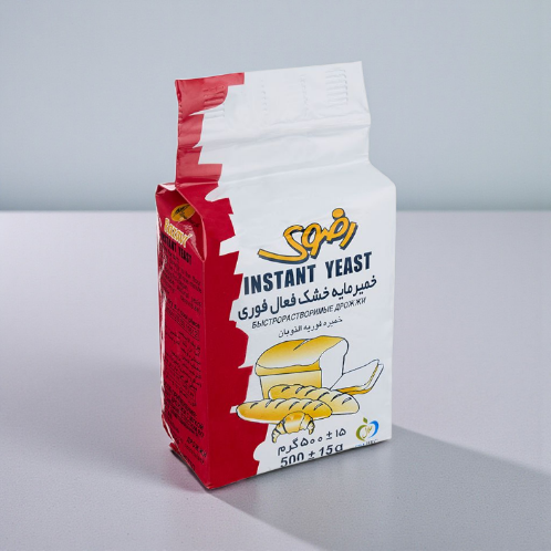 خمیرمایه خشک فوری رضوی، مناسب برای پخت نان، شیرینی و پیتزا. با قدرت تخمیر بالا و کیفیت تضمینی برای خمیرهای نرم و پف‌دار.