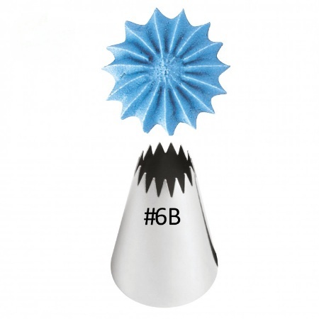 ماسوره قنادی استیل شماره 6B با طرح ستاره فرانسوی