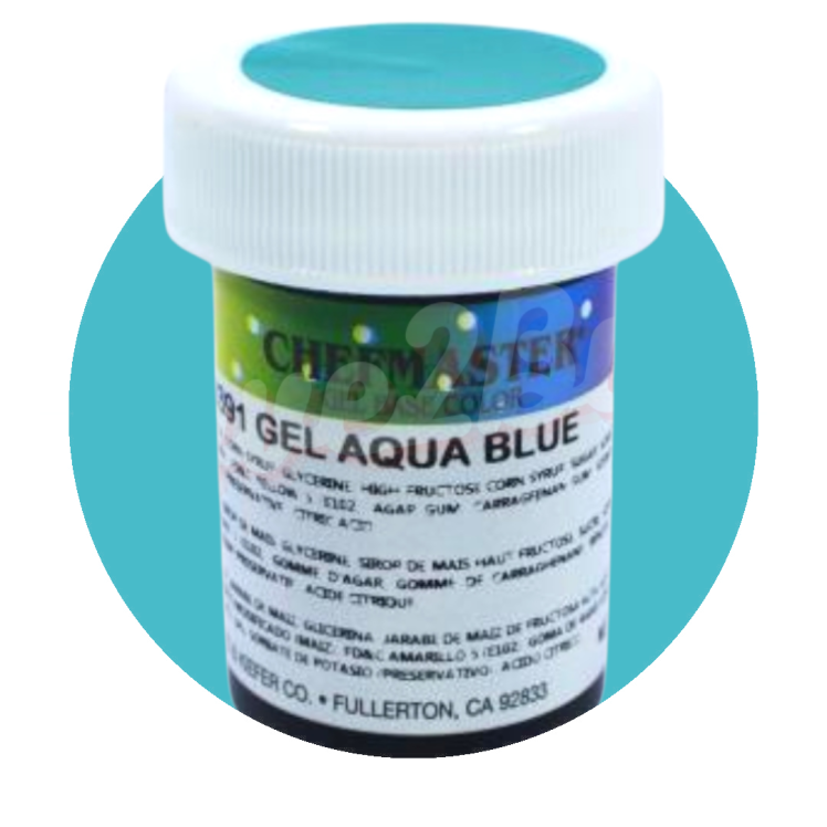 رنگ خوراکی ژله‌ای شف مستر رنگ آبی فیروزه‌ای (Aqua Blue)
