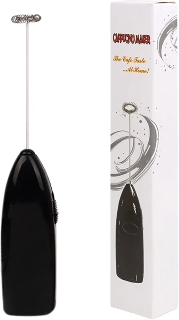 فروش مینی همزن و کف‌ساز شیر (Frother) باتری‌خور. دارای سری فنری استیل ضدزنگ. مناسب برای تهیه فوم کاپوچینو، لاته، هم زدن 