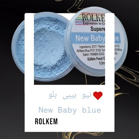 رنگ پودری خوراکی رولکم (Rolkem) سری سوپرز - رنگ آبی روشن (New Baby Blue)